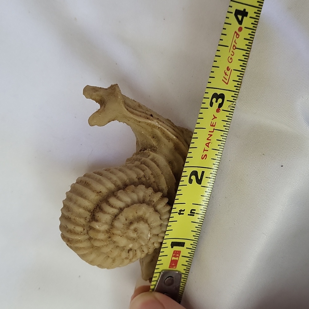 Snail Figure Vintage Resin Carved Made in Mexico 3" Textured Rustic Patina
